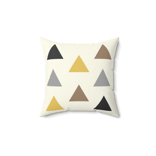 Warm Triangles Faux Suede Throw Pillow
