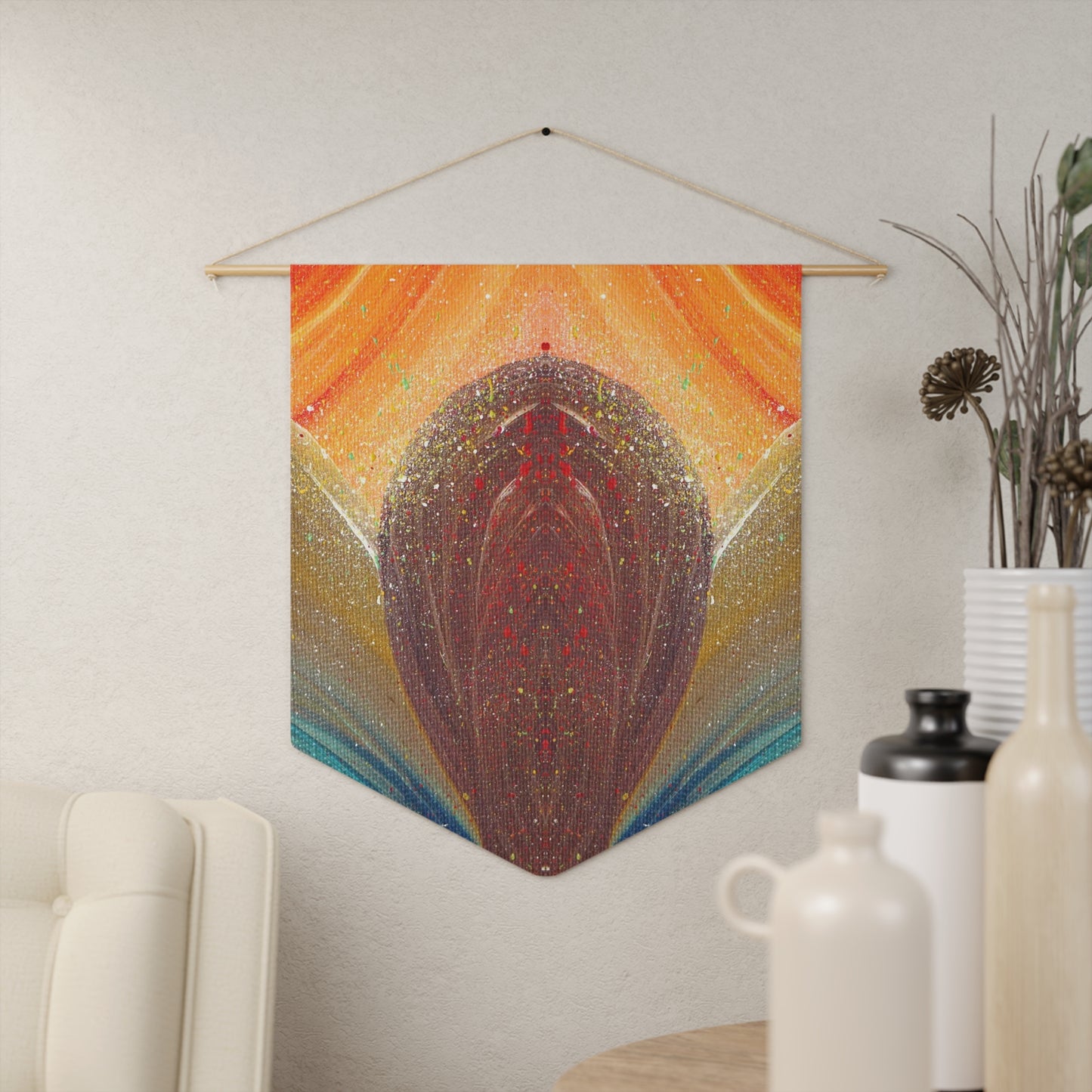 Flow of Magnetism Wood + Twine Tapestry