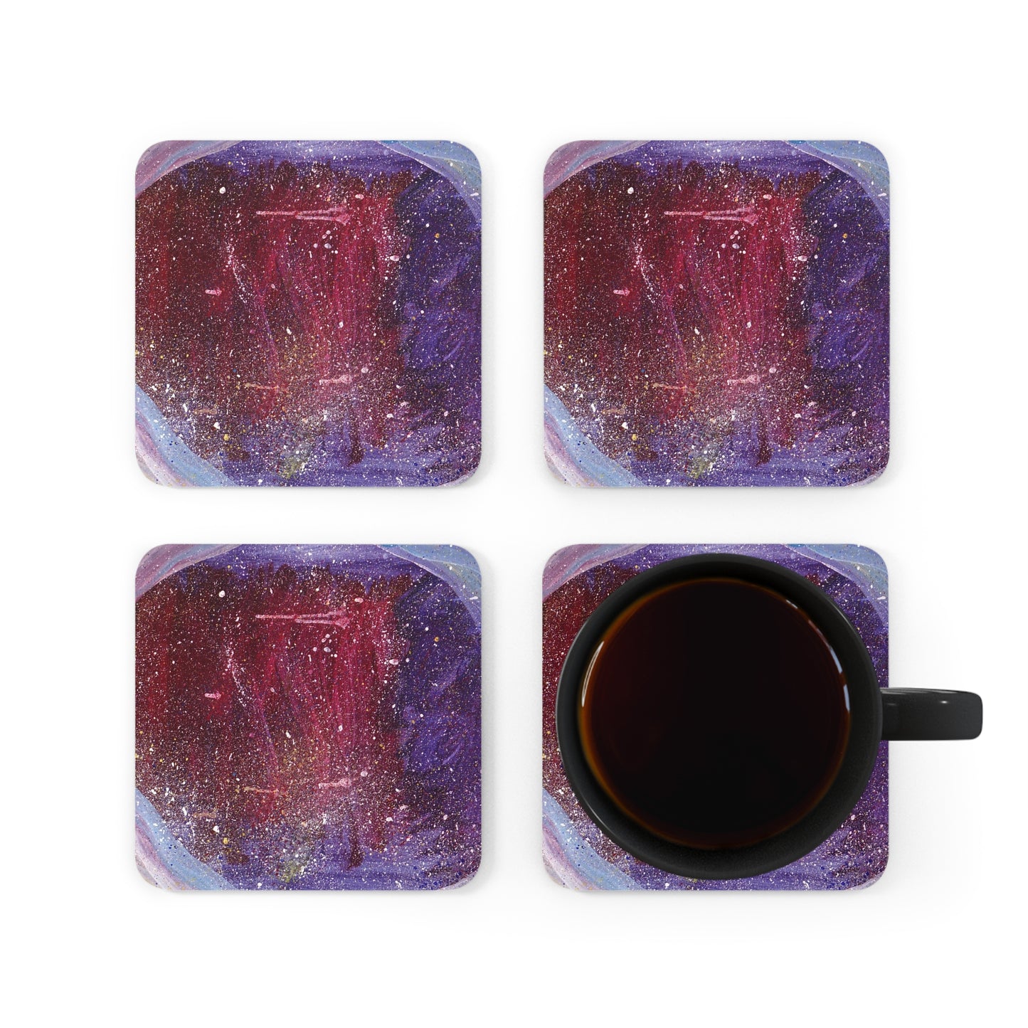 Plato's Cave Painting 4-Piece Corkwood Coaster Set