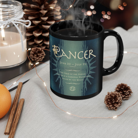 Cancer Zodiac Vibes 11oz Black Mug