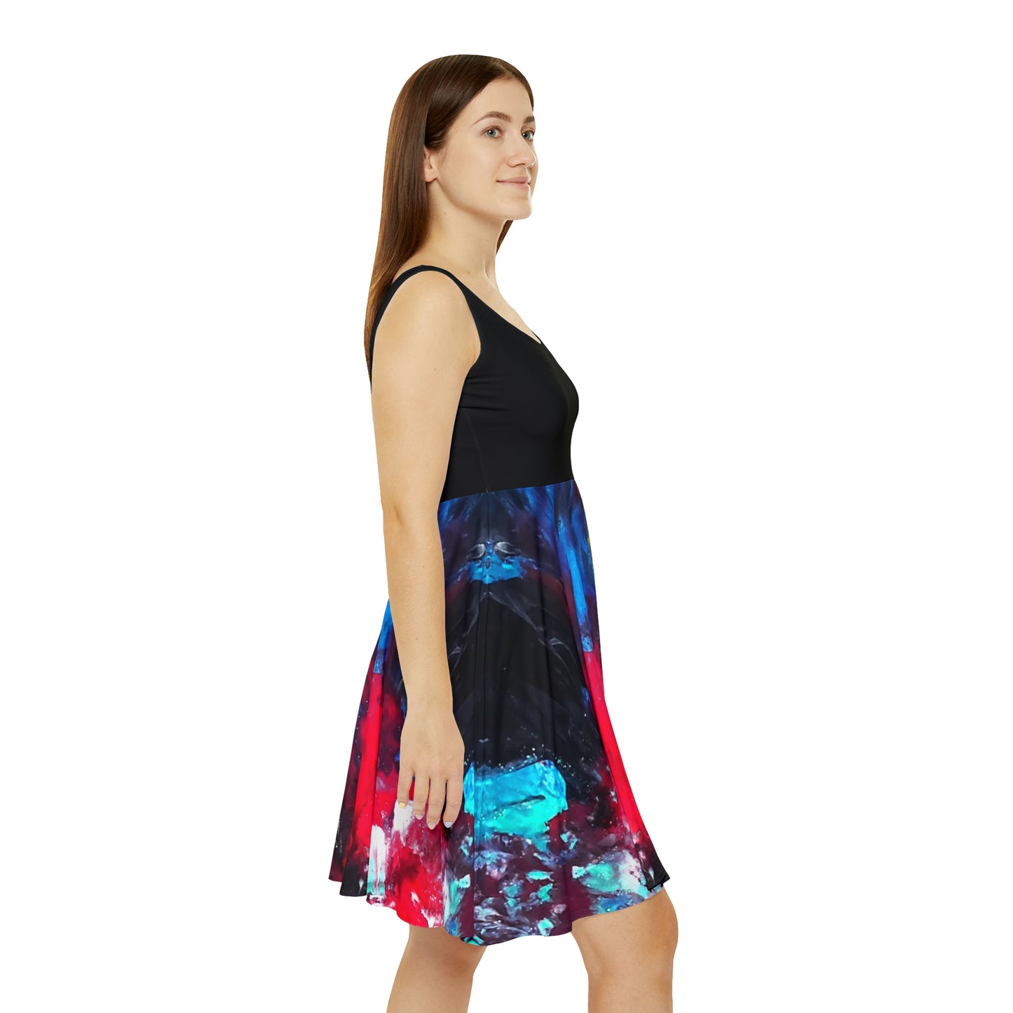Colorful Paint Waves Women's Skater Dress