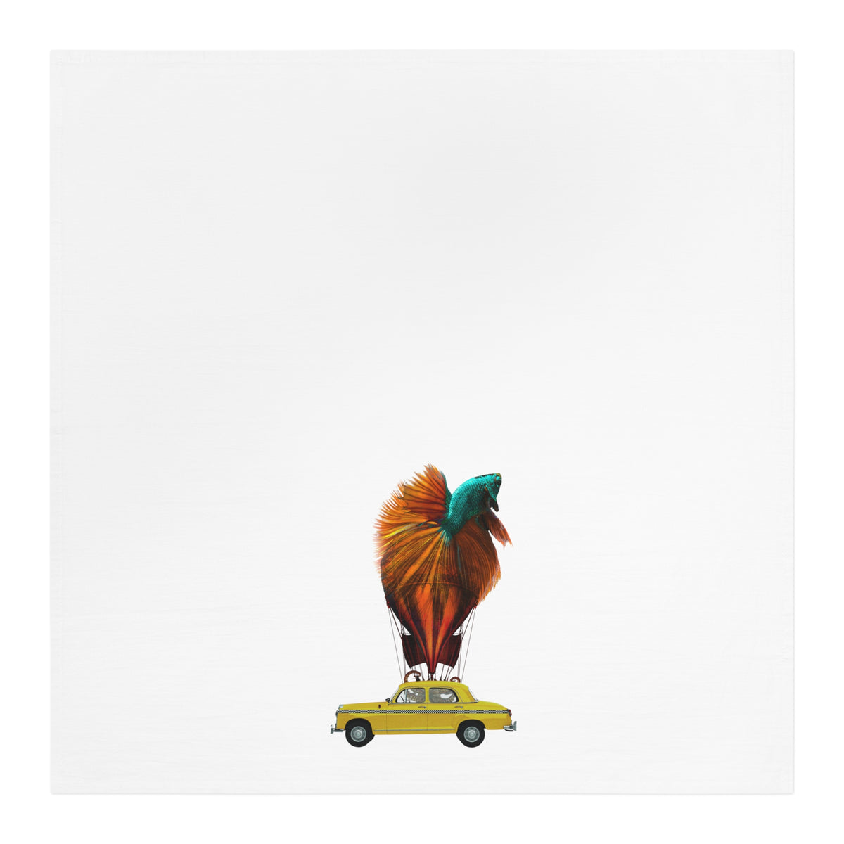 Aquamobile Taxi Service Large Cotton Dish Towel | Surreal Art