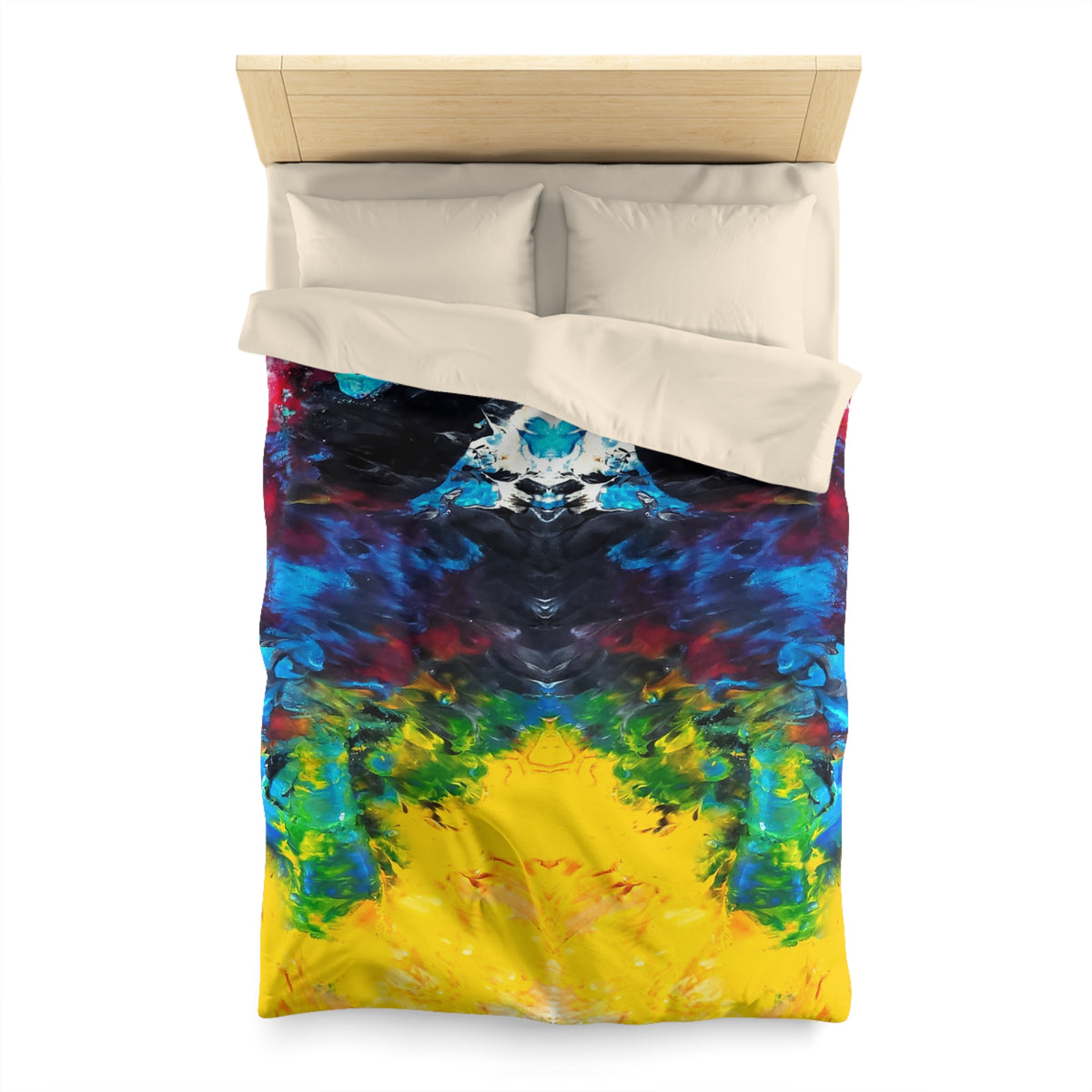 Colorful Paint Waves Woven Duvet Cover