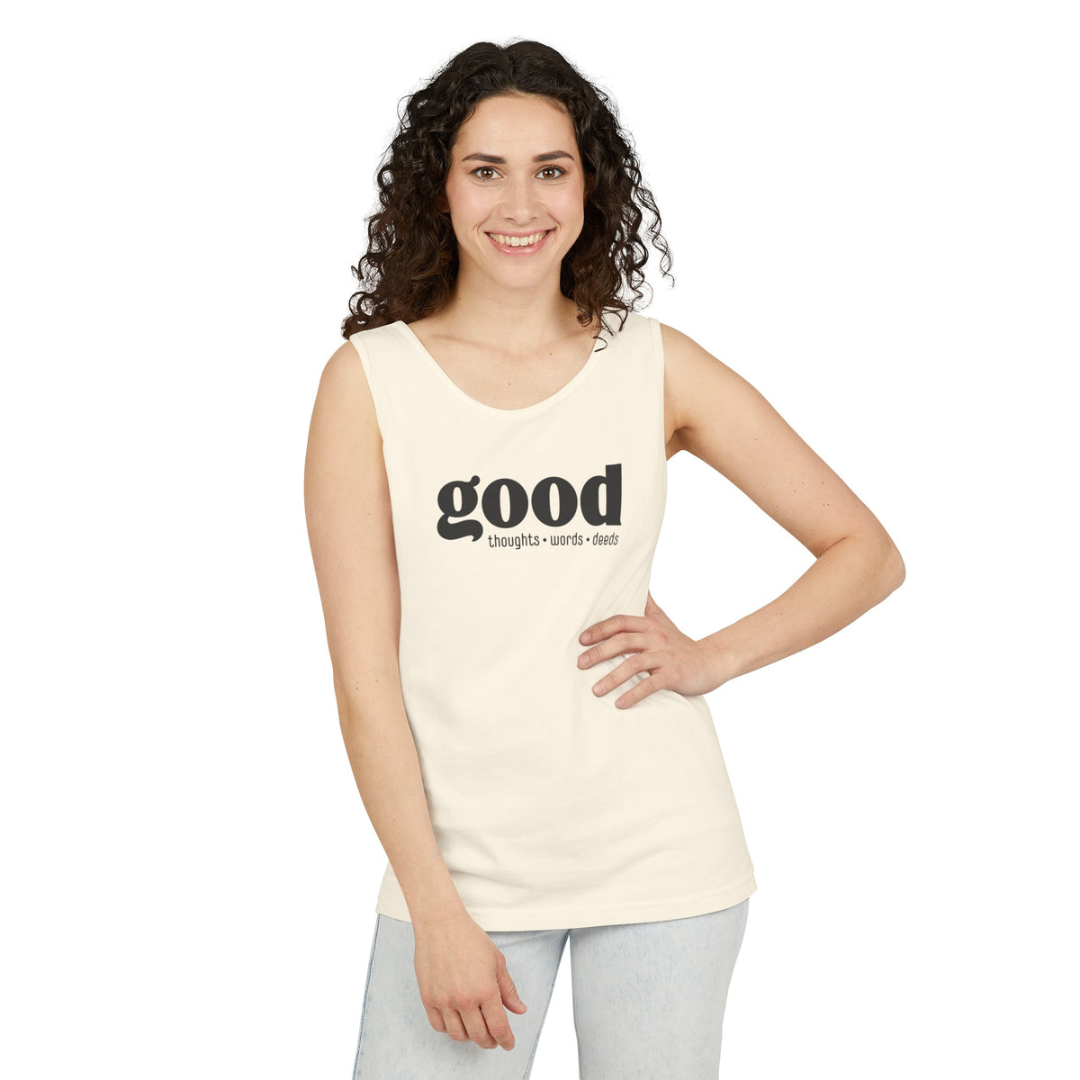 Good Thoughts, Words, Deeds Adult 100% Cotton Tank