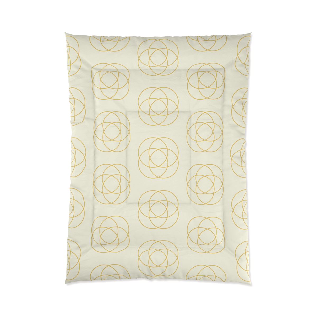 Creamy Intersecting Circles Polyester Comforter