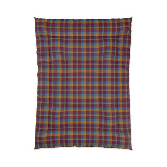 Mustard + Plum Plaid Bedroom Comforter (Twin, Twin XL, Queen, King)