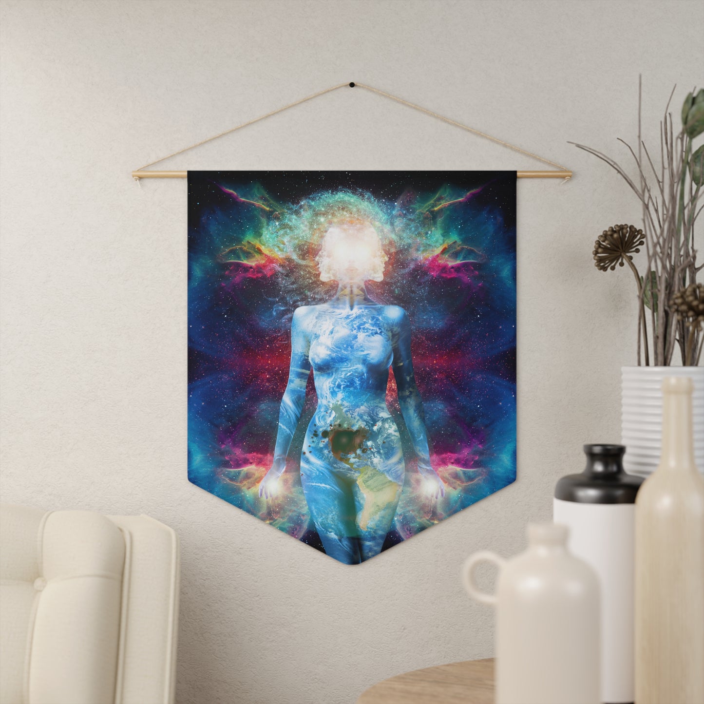 21st Century Gaia Wood + Twine Tapestry