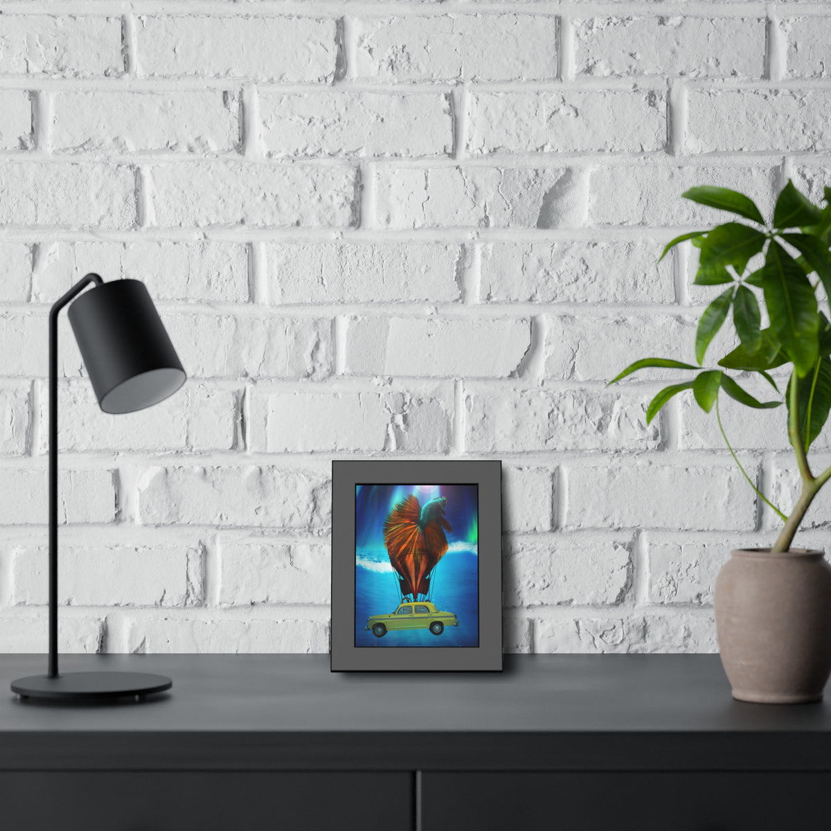 Aquamobile Taxi Service Framed Print | Surreal Art