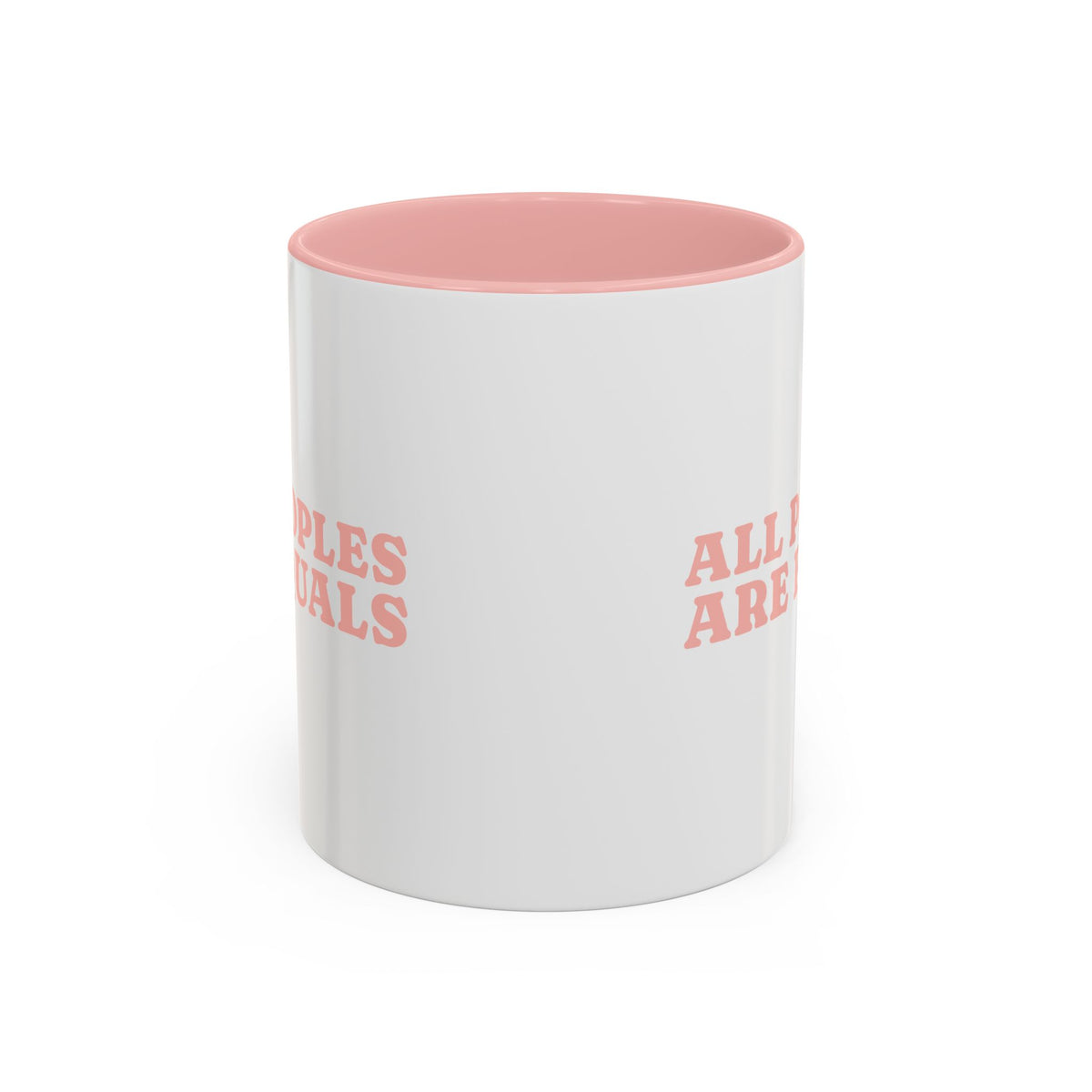 All People Are Equals Pink Handle Ceramic Mug (11, 15oz)