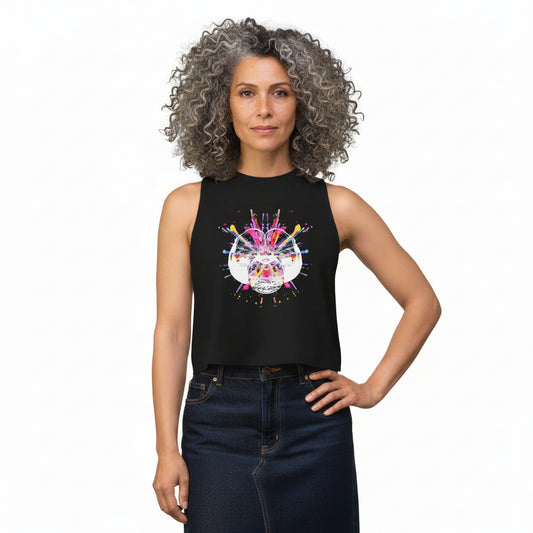 Dragonfly Color Explosion Women's Crop Tank Top