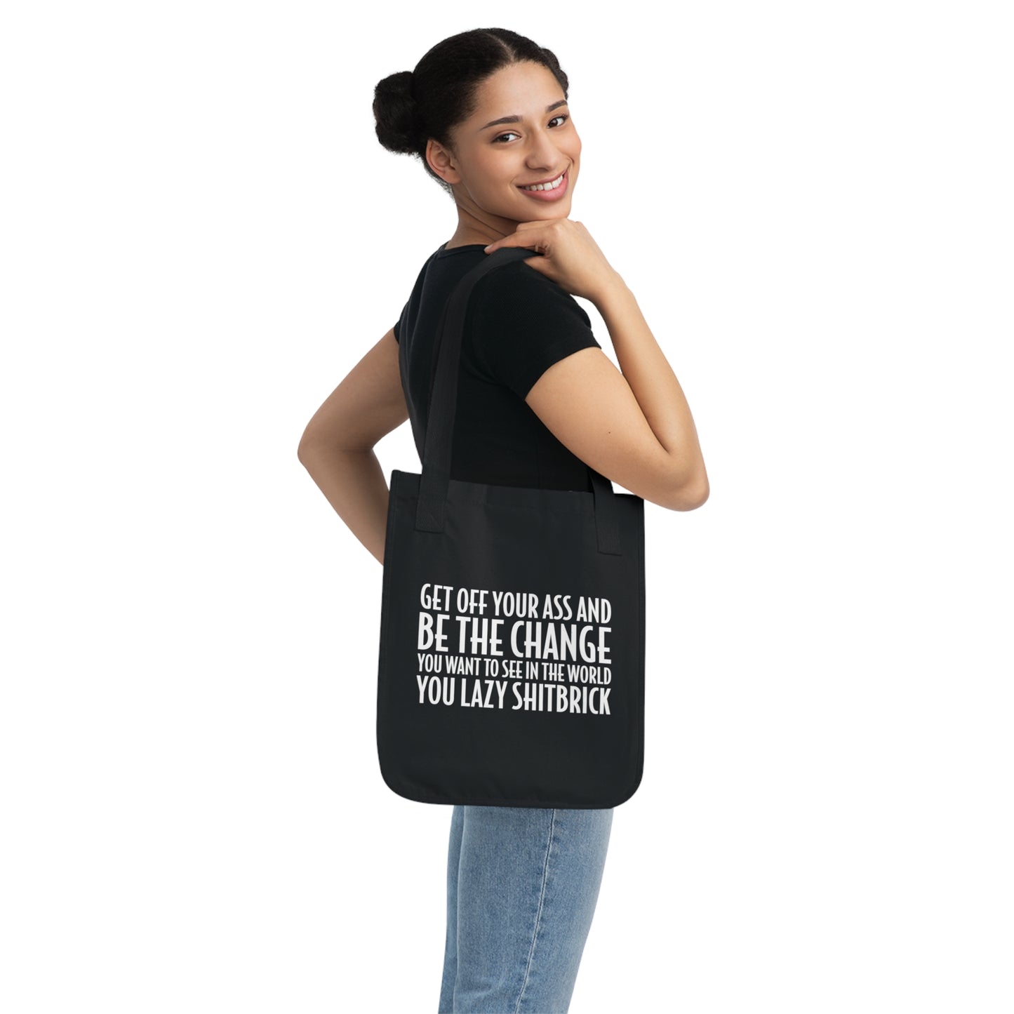 Motivational Be The Change 100% Cotton Tote