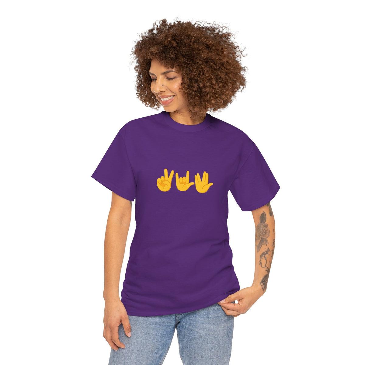 Peace, Love, Live Long Emoji Adult 100% Cotton T-Shirt (Multicolors)