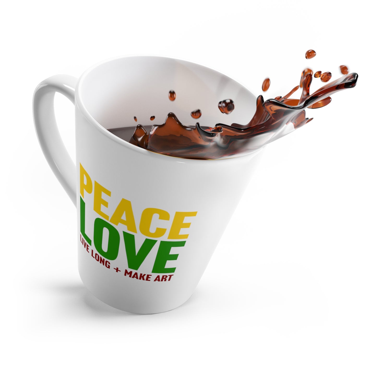 Peace, Love, Live Long + Make Art 12oz Latte Mug