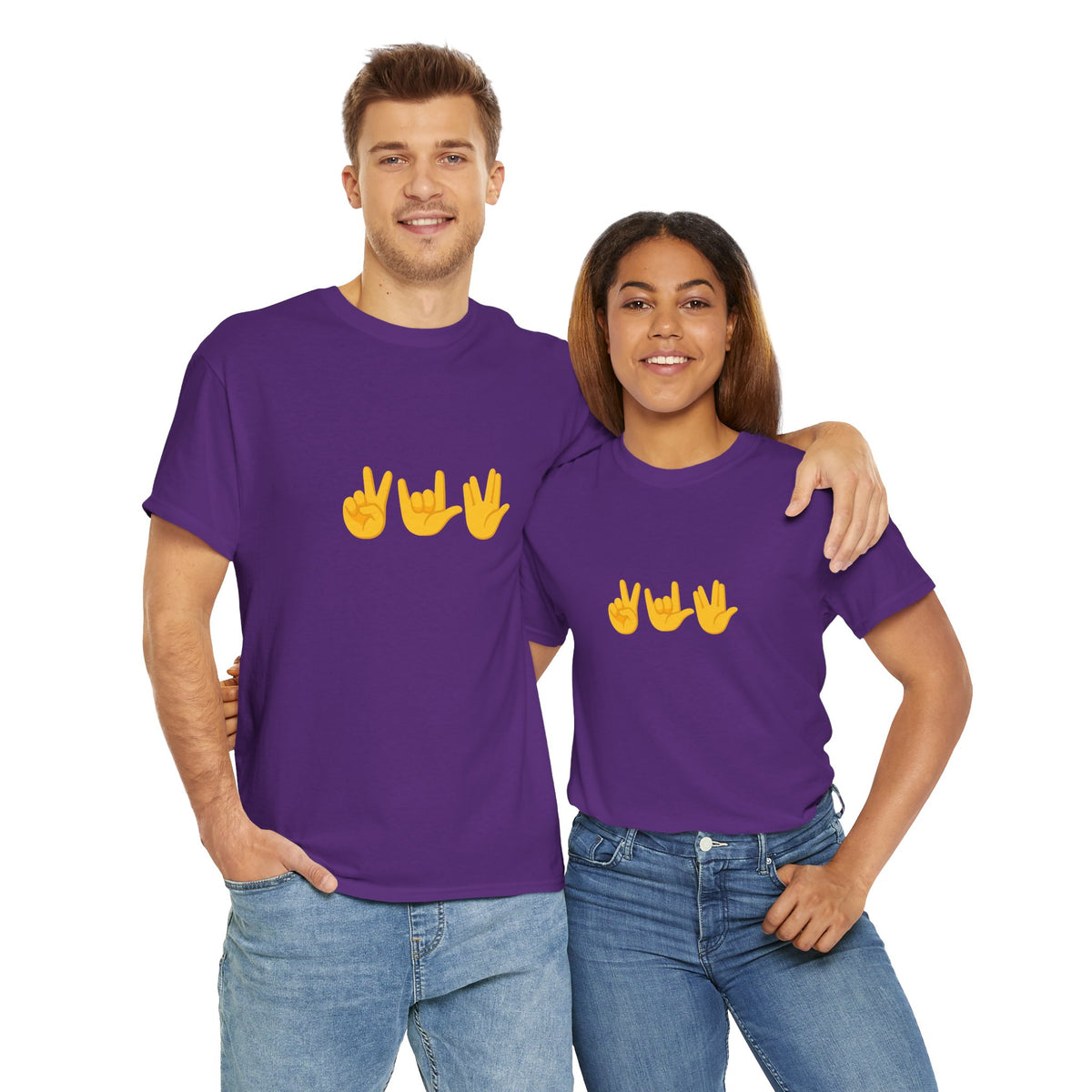 Peace, Love, Live Long Emoji Adult 100% Cotton T-Shirt (Multicolors)