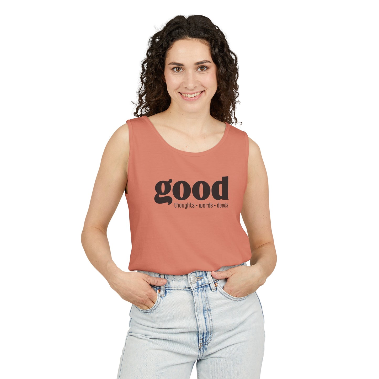 Good Thoughts, Words, Deeds Adult 100% Cotton Tank