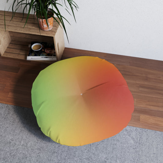 Summer Tones Tufted Floor Pillow, Round