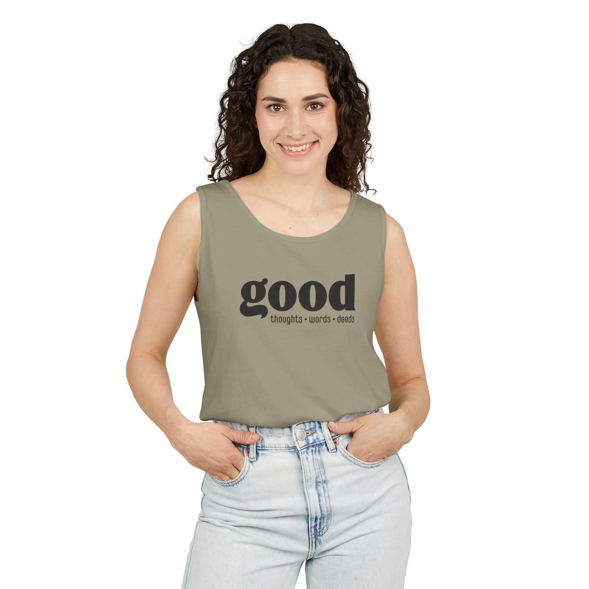 Good Thoughts, Words, Deeds Adult 100% Cotton Tank