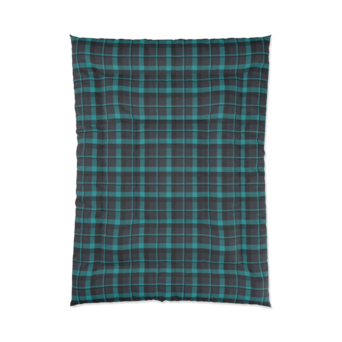 Muted Purple + Green Plaid Polyester Comforter