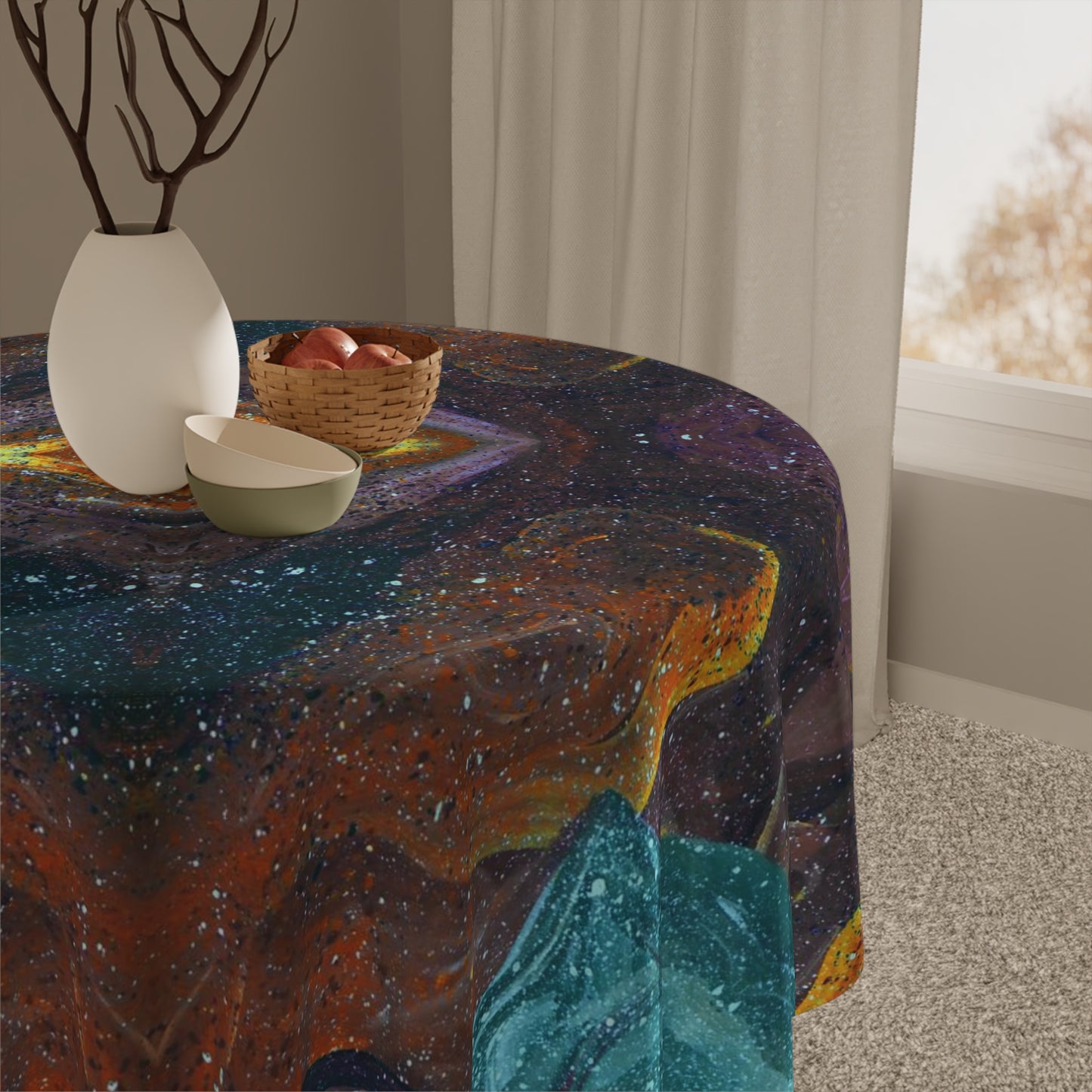 The Symmetry of Life 55-inch Square Tablecloth