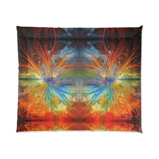 Cosmic Clockworks Bedroom Comforter (Twin, Twin XL, Queen, King) | Abstract Art Blanket