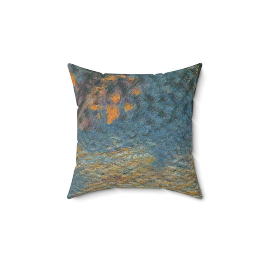 The Colors of Sunset Painting Faux Suede Throw Pillow