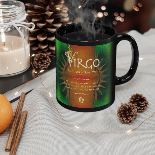 Virgo Zodiac Vibes 11oz Black Mug