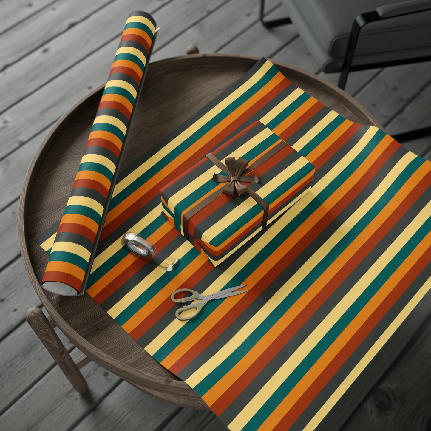 Autumn Stripes Wrapping Paper Roll (3 sizes)