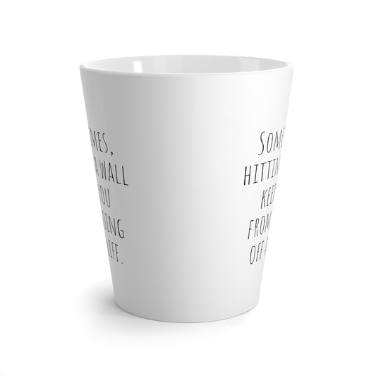 Hitting A Wall Latte Mug
