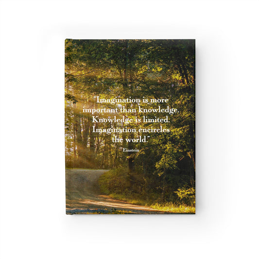 Einstein Imagination Quote Hardcover Blank Journal