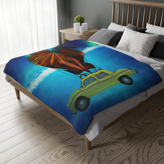 Aquamobile Taxi Service Faux Mink Velveteen Blanket | Surreal Art