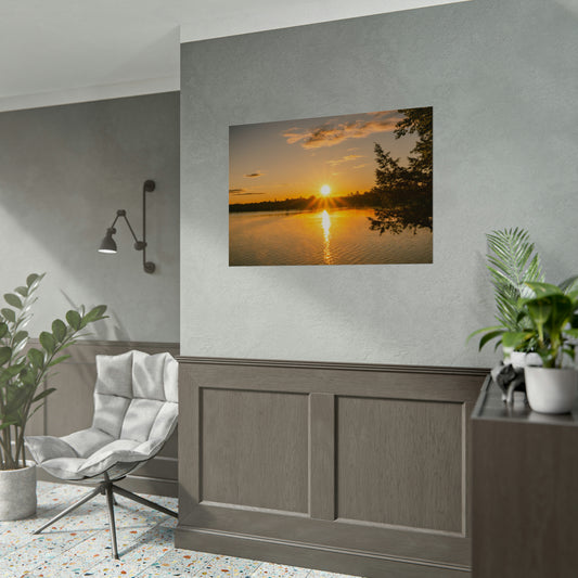 Summer Sunrise Over A Maine Lake Fine Art Print