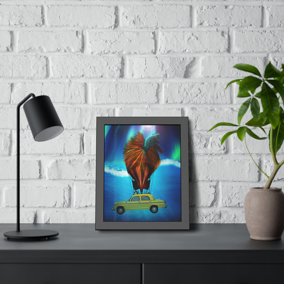 Aquamobile Taxi Service Framed Print | Surreal Art