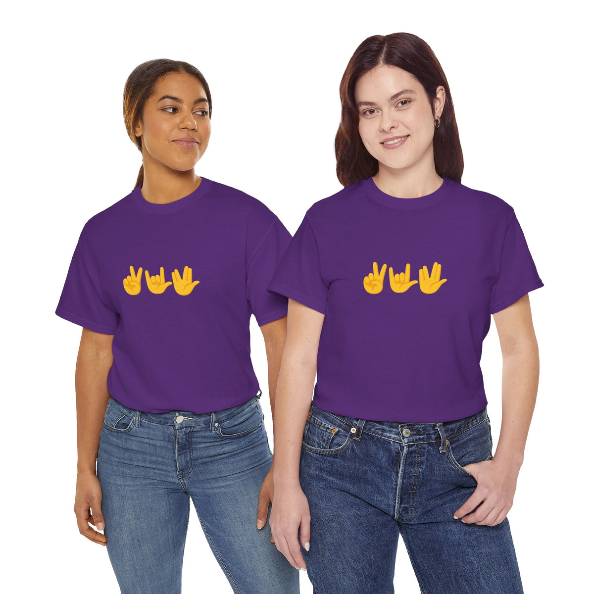 Peace, Love, Live Long Emoji Adult 100% Cotton T-Shirt (Multicolors)