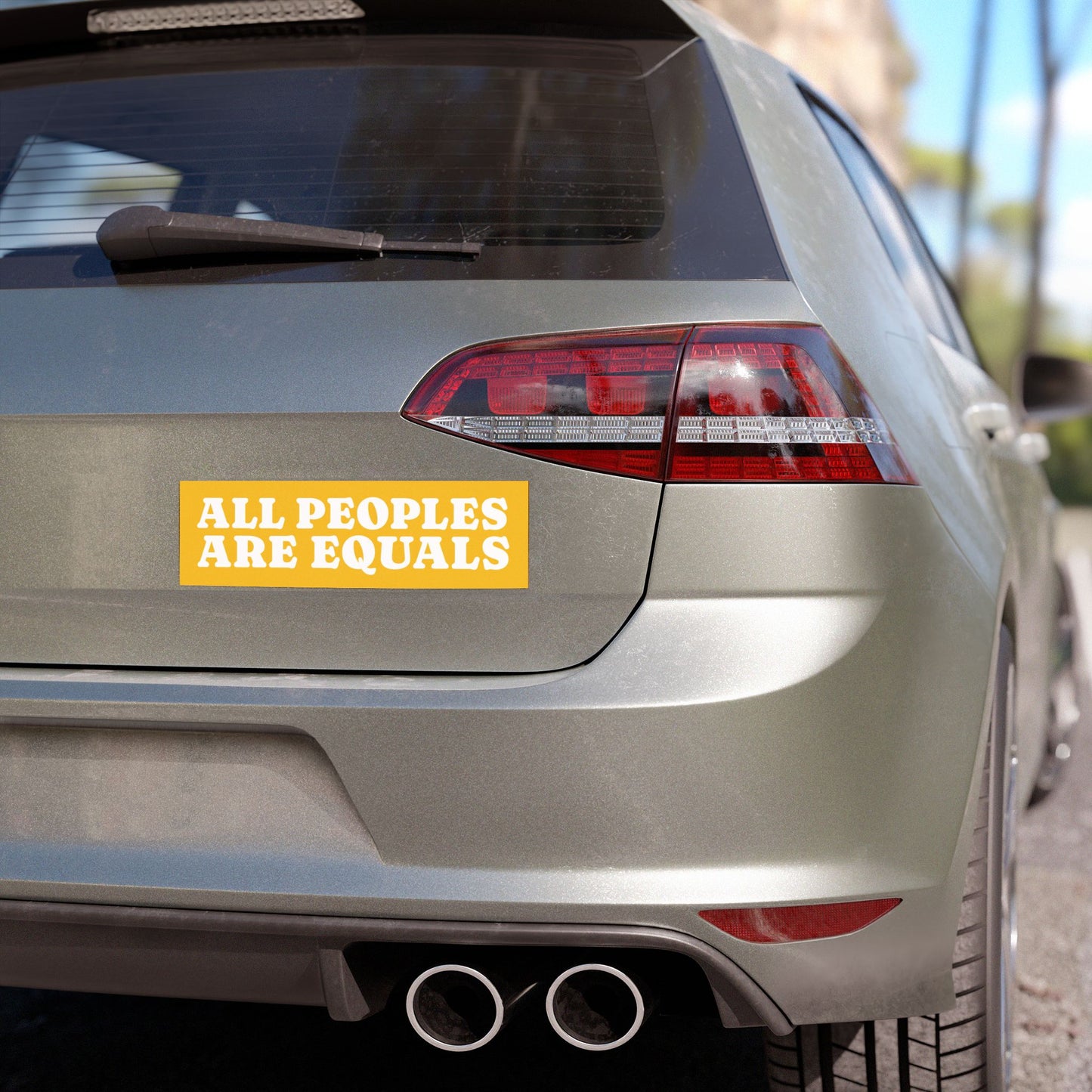 All Peoples Are Equals Yellow Bumper Sticker Magnet