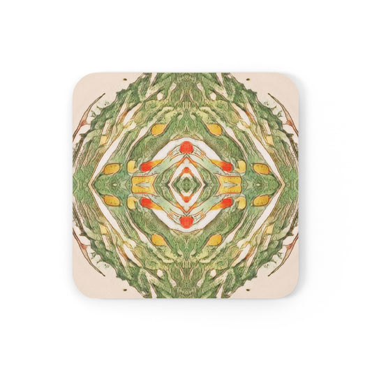 Earth Spirits 4-Piece Corkwood Coaster Set