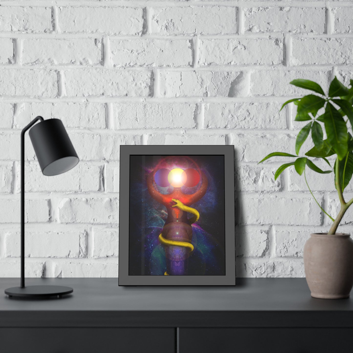 Brigid's Serpent Framed Print | Surreal Art