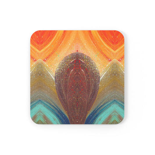 Flow of Magnetism 4-Piece Corkwood Coaster Set