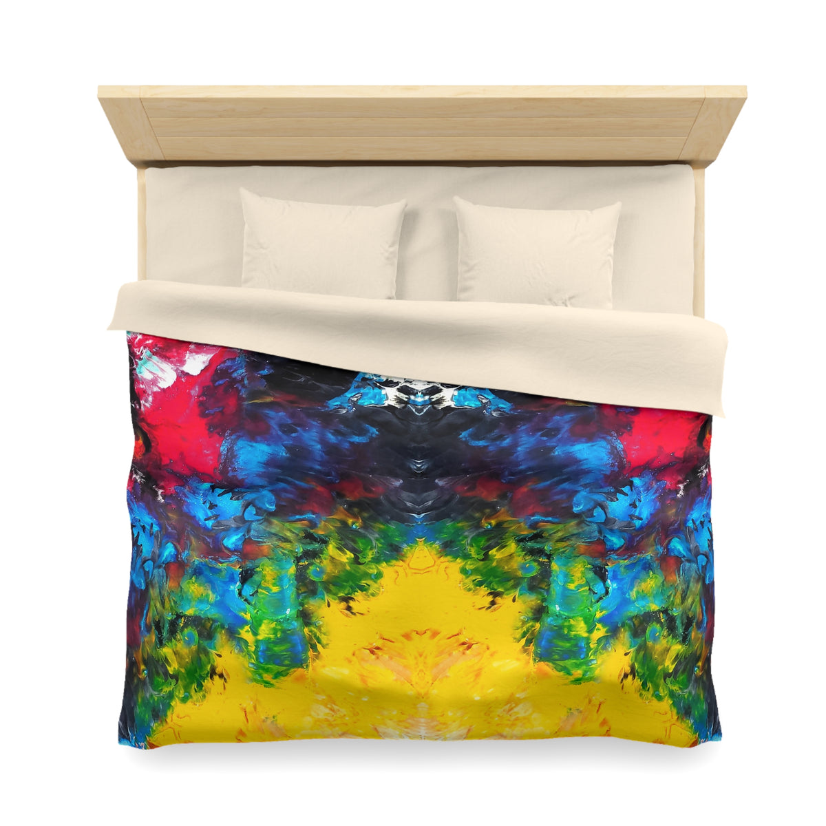 Colorful Paint Waves Woven Duvet Cover