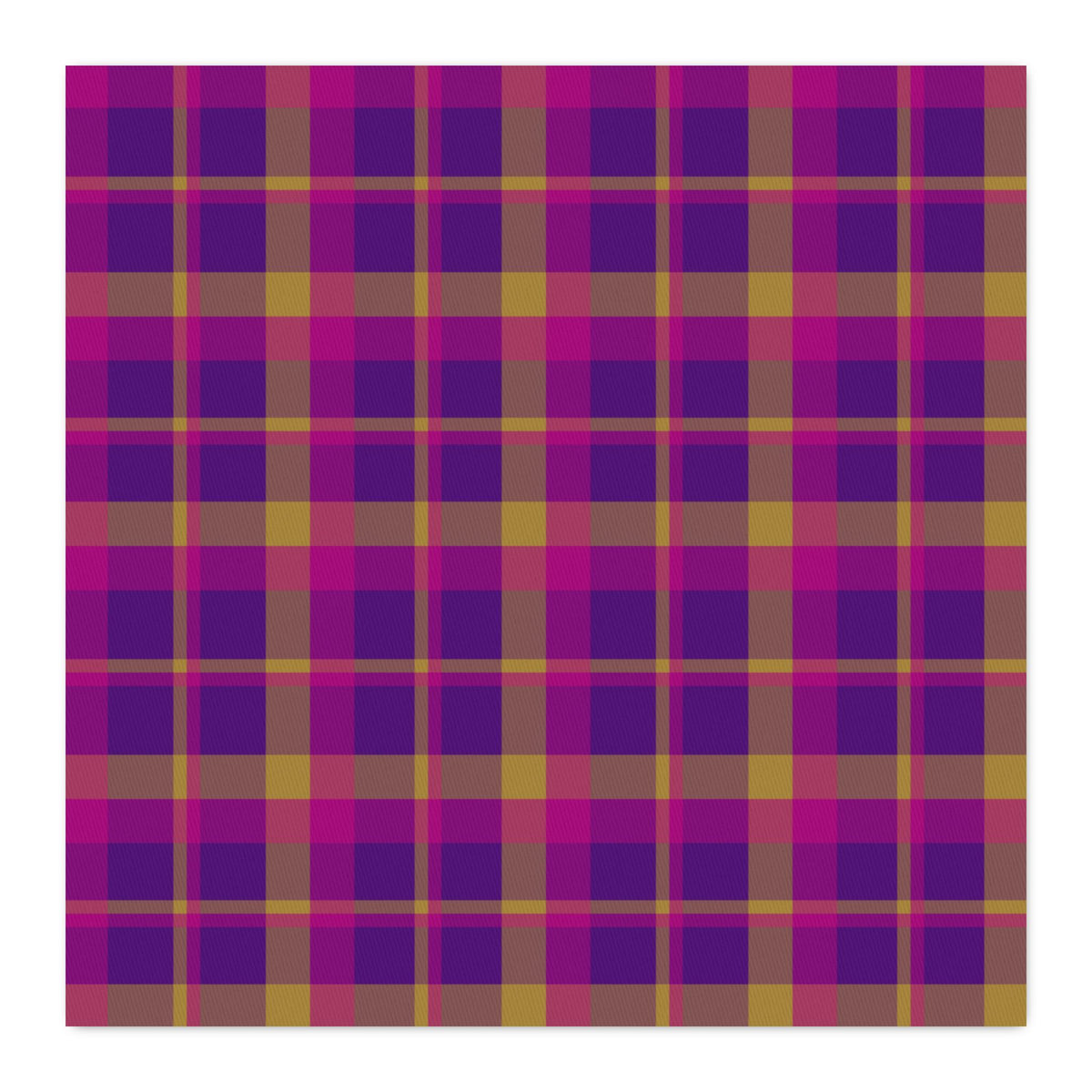 Yellow + Magenta Plaid 100% Cotton Twill Fabric