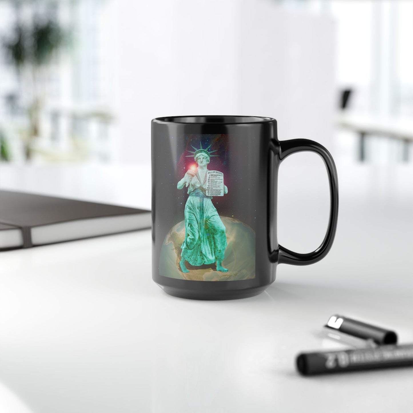 Divine Lady Liberty 15oz Black Mug