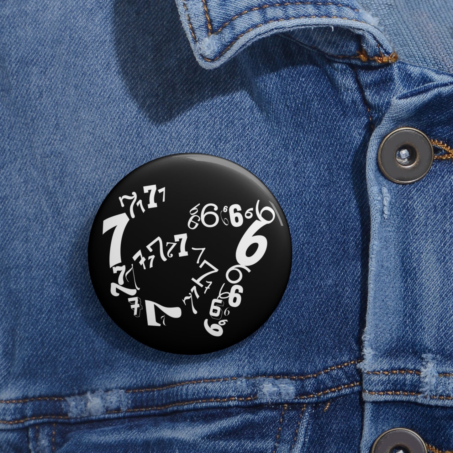 6-7 Meme Illusion Black + White Metal Pin | Made in the USA