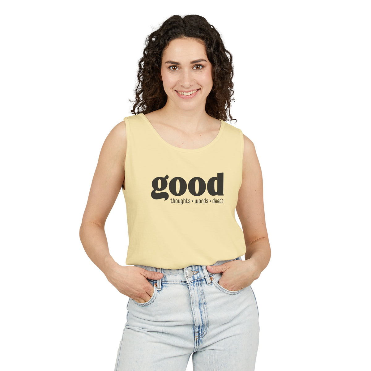 Good Thoughts, Words, Deeds Adult 100% Cotton Tank