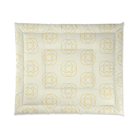 Creamy Intersecting Circles Comforter (Twin, Twin XL, Queen, King)