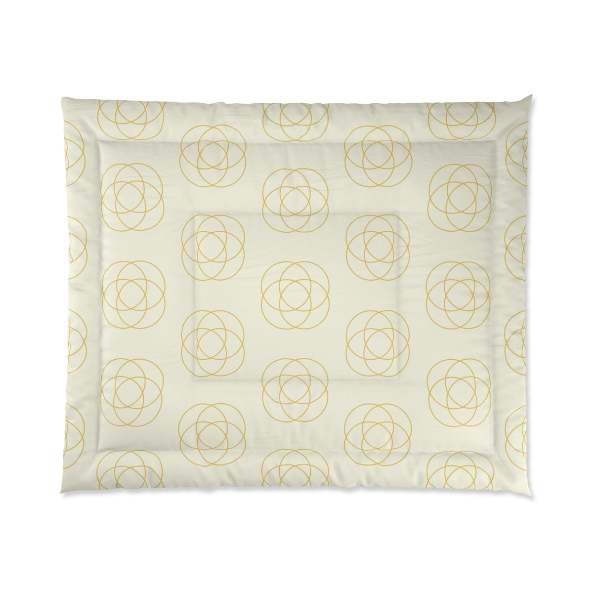 Creamy Intersecting Circles Polyester Comforter