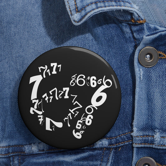 6-7 Meme Illusion Black + White Metal Pin | Made in the USA