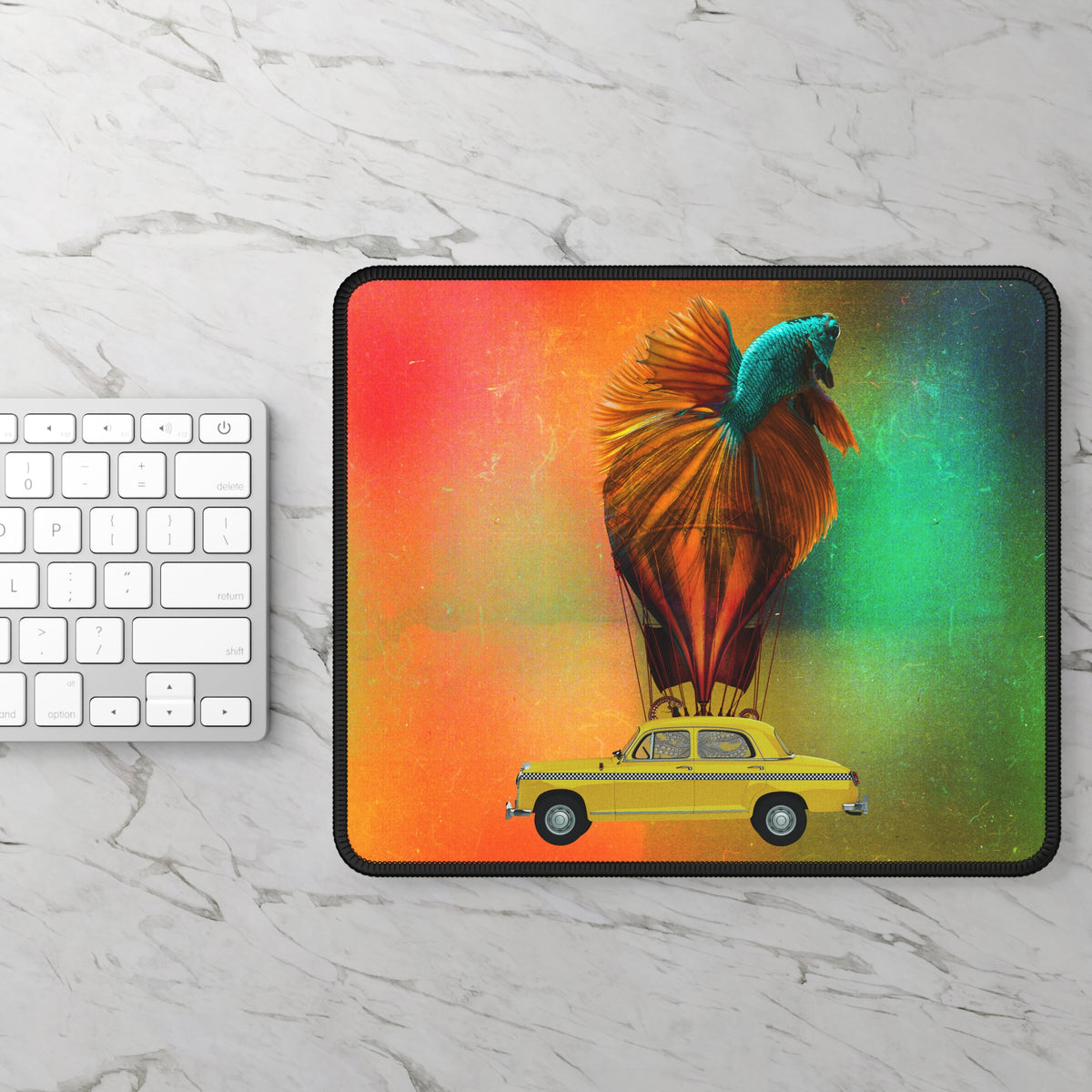 Aquamobile Taxi Service Large Mouse Pad | Surreal Art