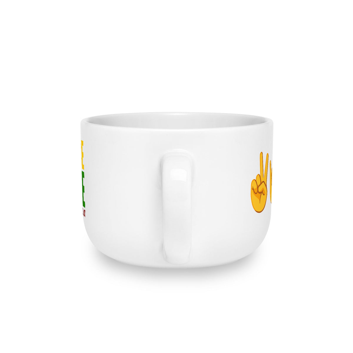 Peace, Love, Live Long + Make Art Emoji Large Ceramic Mug, 25oz