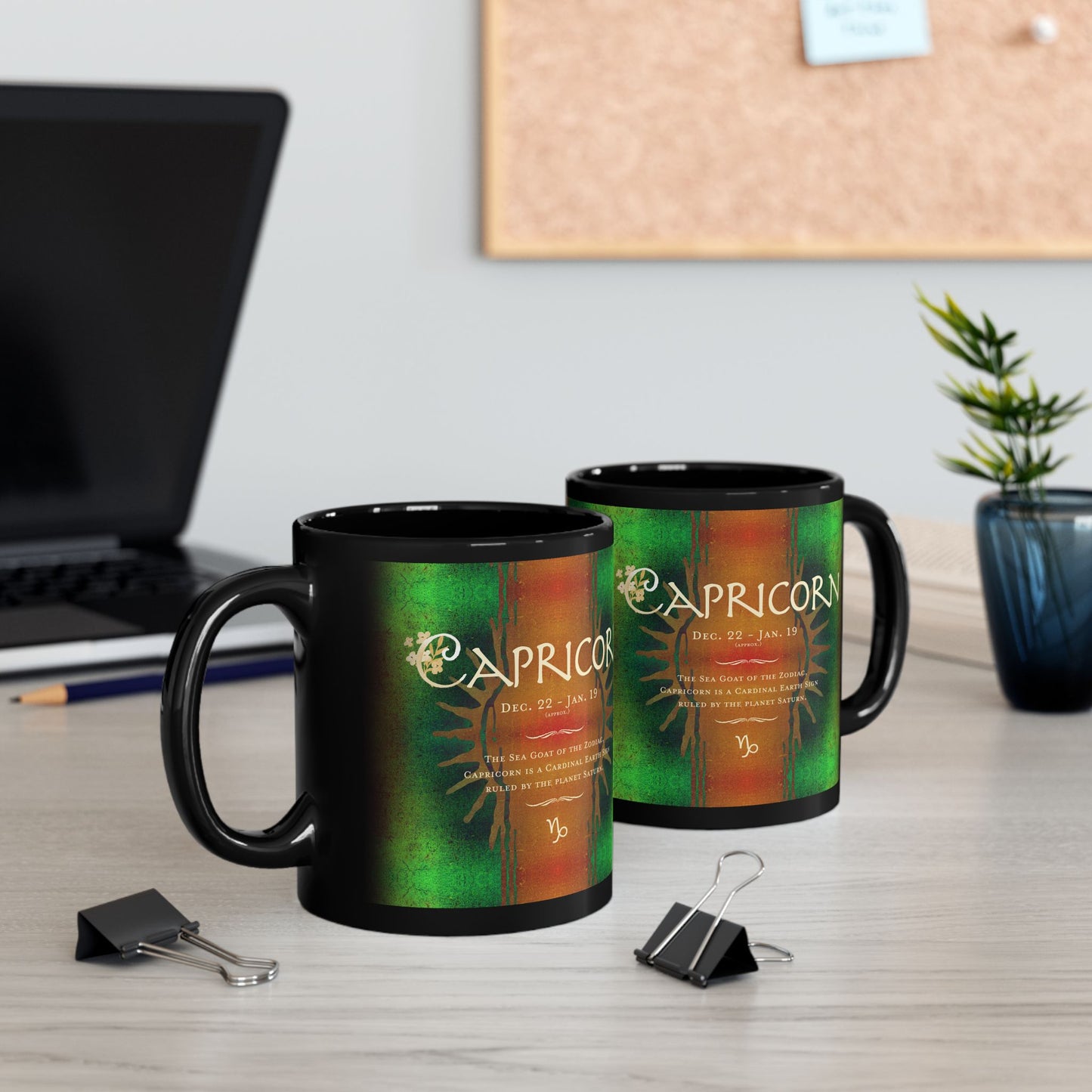 Capricorn Zodiac Vibes 11oz Black Mug
