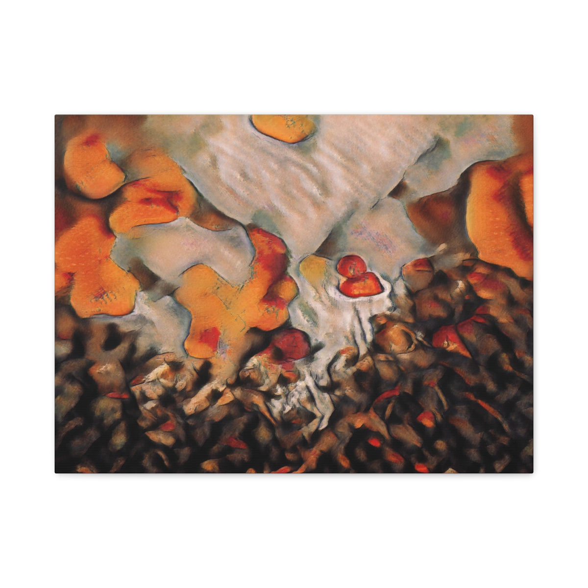 Burnt Umber Rocks Canvas Print | Abstract Art