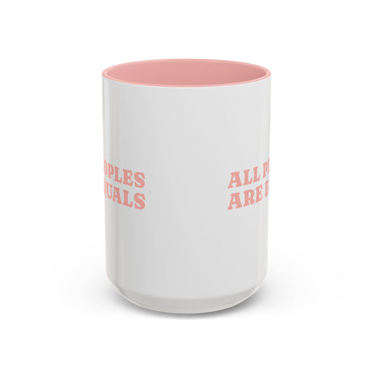 All People Are Equals Pink Handle Ceramic Mug (11, 15oz)
